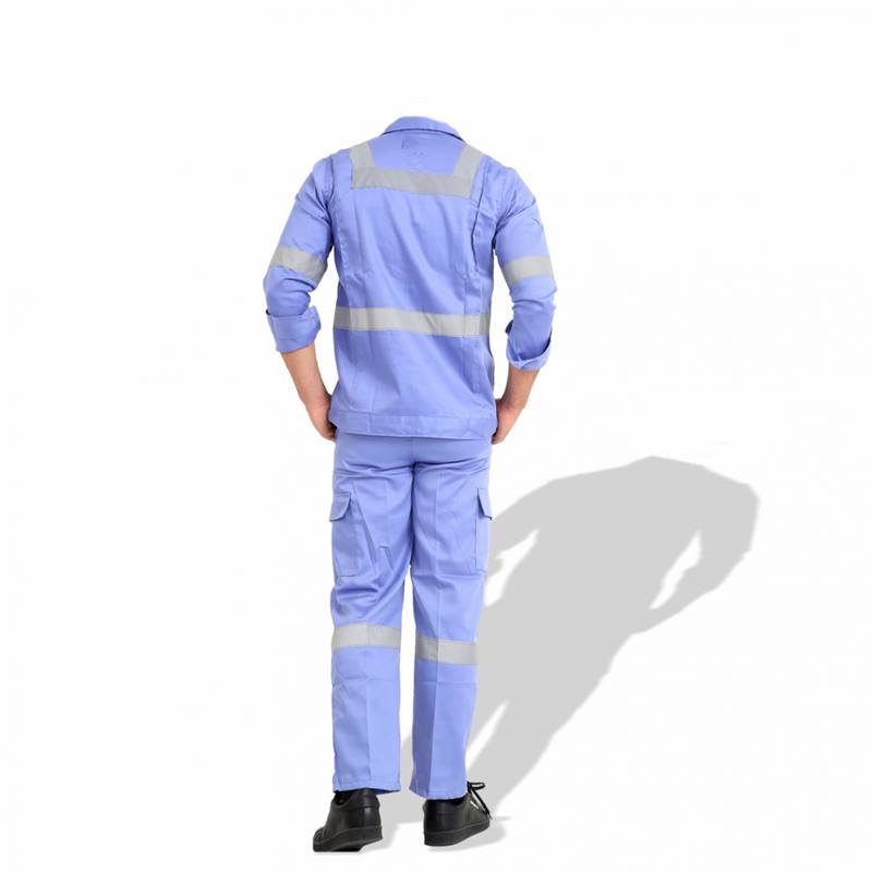 pr twill cotton coverall light blue back